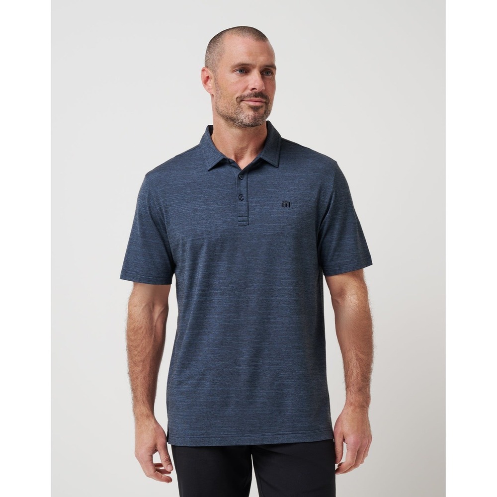 NWT Men's Travis Mathew Heater Polo - Small - Heathered Blue